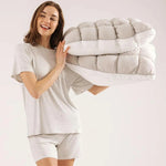 oreiller polyester coton quadrillé blanc rose gris bleu clair moderne élastique doux