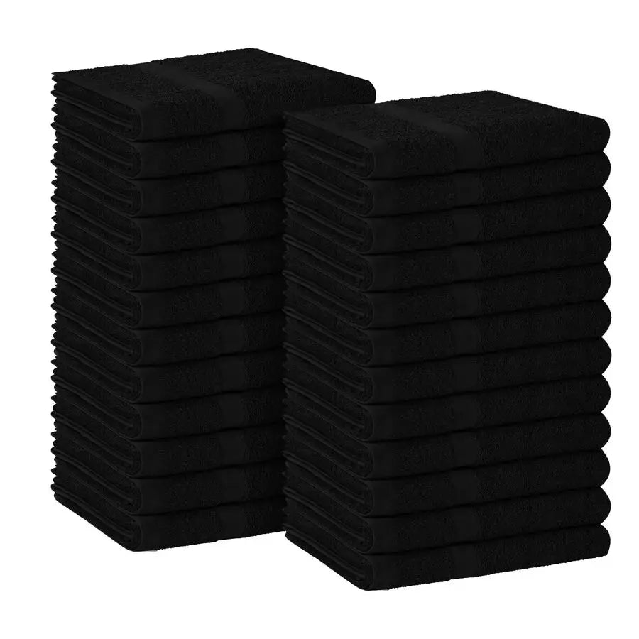 serviettes tissu noires picots absorbantes contemporaines utilitaires bouteille savon rasoir brosse barbe coiffeuse bol