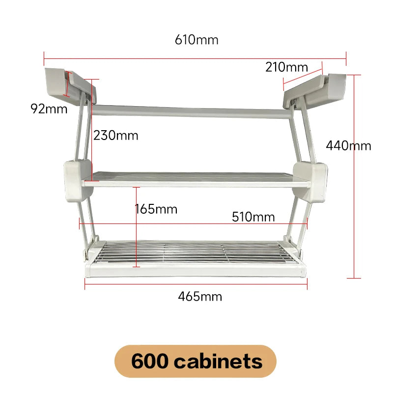 étagère pliable aluminium gris moderne clips rangement cuisine multiple utilisation 400mm 900mm blanc