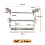 étagère pliable aluminium gris moderne clips rangement cuisine multiple utilisation 400mm 900mm blanc