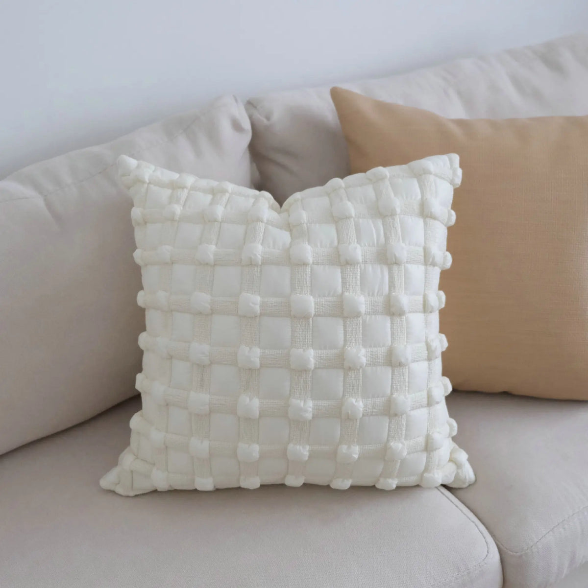 housse coussin moderne nordique motif géométrique noir blanc polyester coton lavable 30x50cm 45x45cm 50x50cm