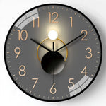 horloge murale moderne gris noir doré géométrique circulaire minimaliste quartz