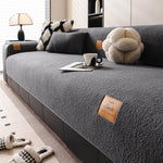 housse canapé moderne tissu doux uni salon gris beige grande taille