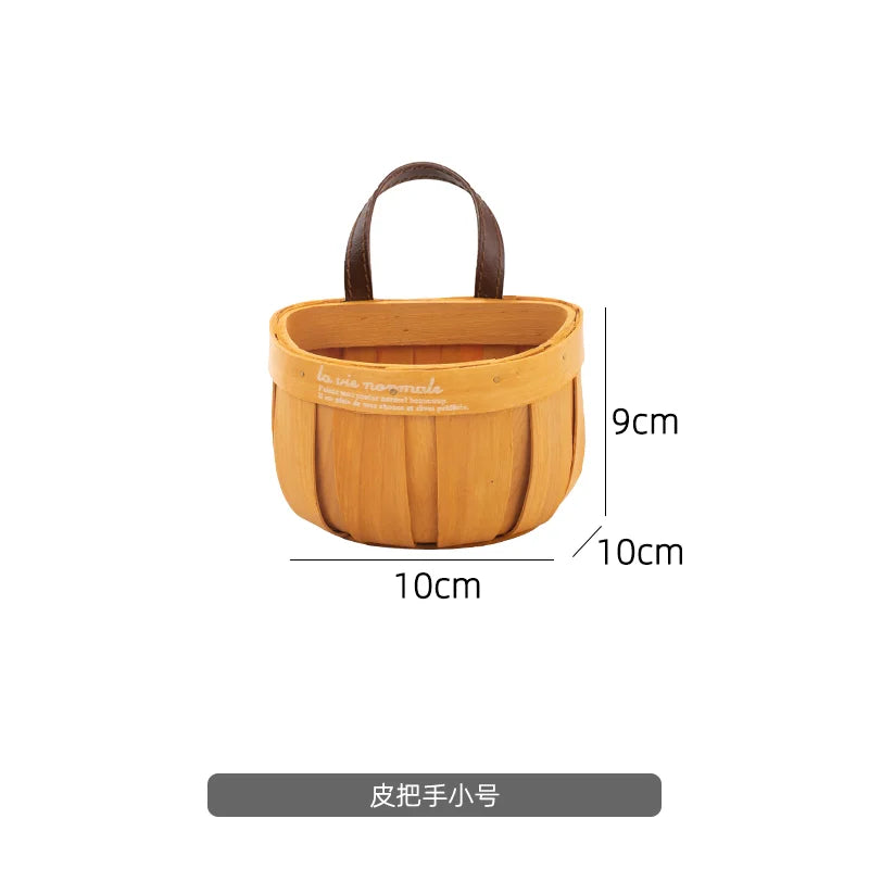 panier rangement bois tissé jaune clair clips traditionnel cuisine petits légumes porte mur suspendu