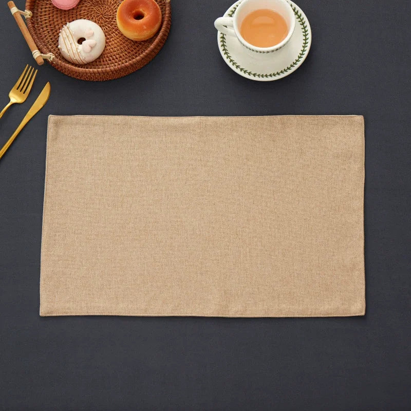 serviettes table beiges toile lin classiques respectueuses environnement 12x18''