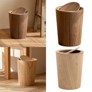 poubelle bois couvercle escamotable minimaliste moderne salle bain cuisine