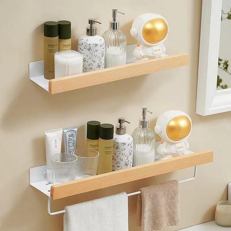 étagère murale bois blanc moderne rangement salle bain efficace anti humidité résistante corrosion minimaliste