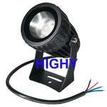 projecteur led jardin 20w ip65 moderne vis fixation câble fil rouge vert bleu