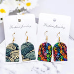 boucles d'oreilles modernes motifs géométriques floraux multicolores anneaux puce emballage fashion jewelry