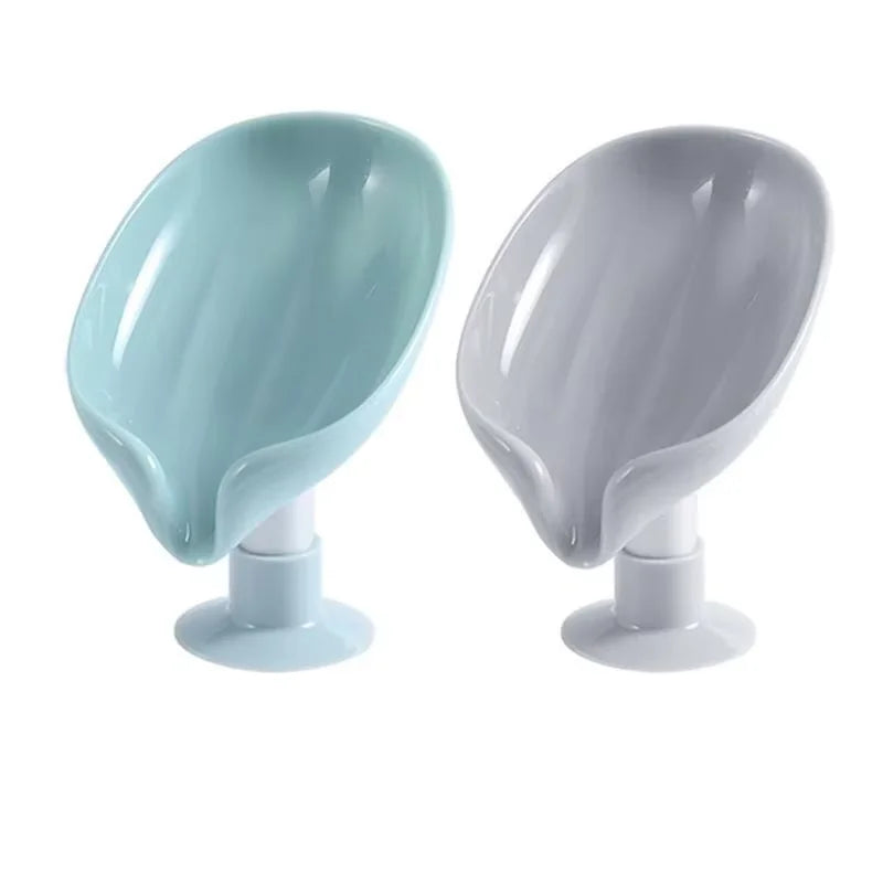 support savon gris rose moderne ventouse salle bain plat lisse opaqué sans perçage