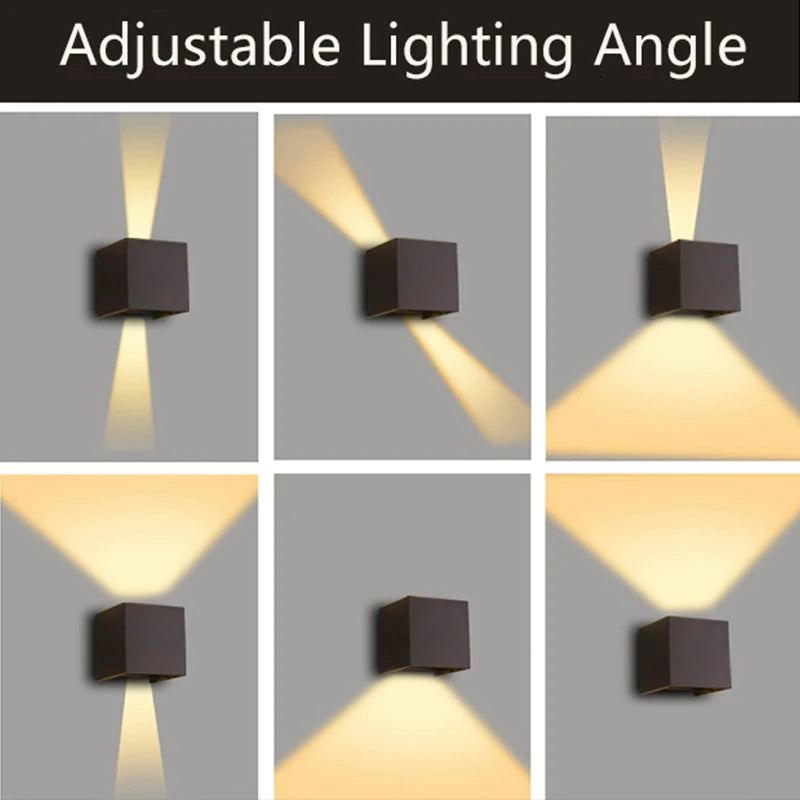 applique murale moderne noire ip65 étanche 9w led 249lm fixations chambre cuisine