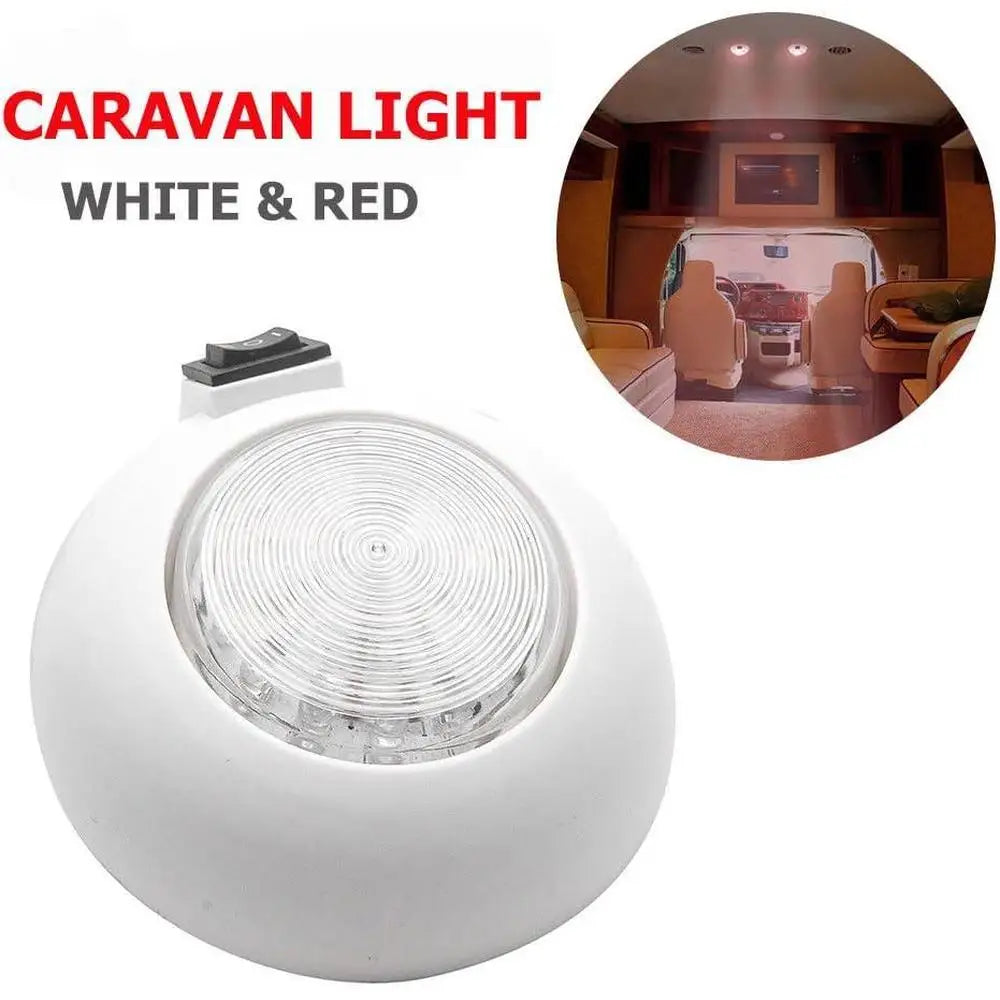 lampe caravane 12v blanc transparent cercles concentriques moderne commutateur bascule