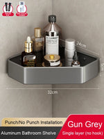 étagère salle bain moderne adhésive métal gris plat niveaux crochets rangement góc
