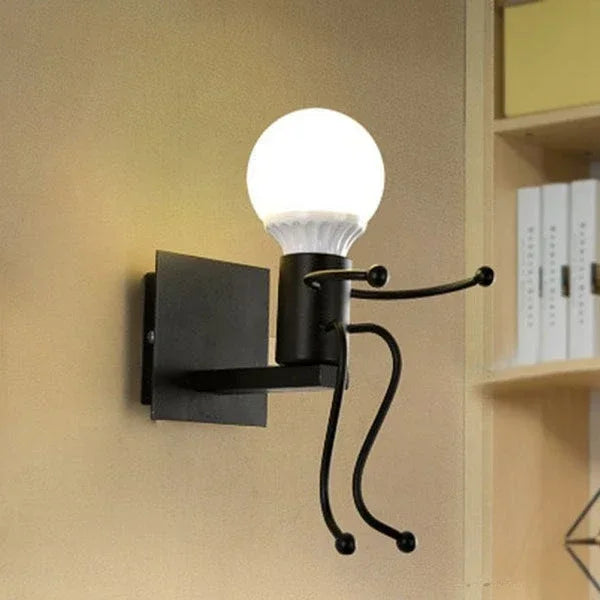 lampe murale industrielle sculpturale personnalisable noir bras articulé artistique ludique chambre salon entree