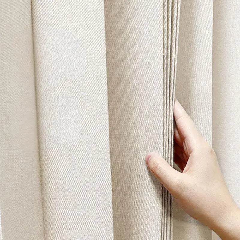 rideau plissé beige clair moderne imperméable salle bain cuisine séparation pièce opaque