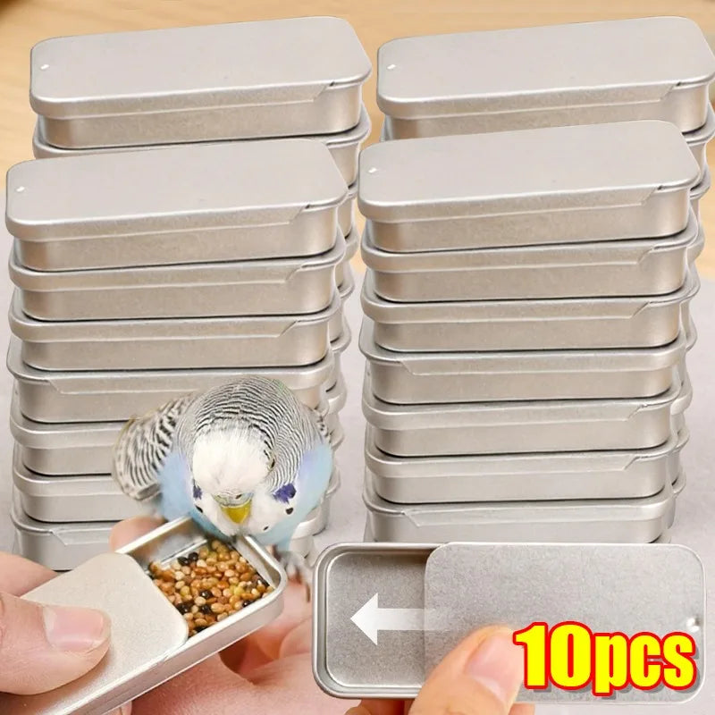 boîtes rangement argentées portables modernes bijoux pilules 10pcs métal