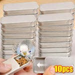boîtes rangement argentées portables modernes bijoux pilules 10pcs métal