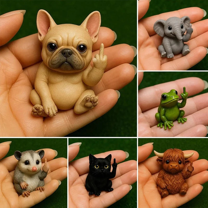 ornement résine figurine animal chien chat éléphant grenouille opossum sanglier réaliste opaque