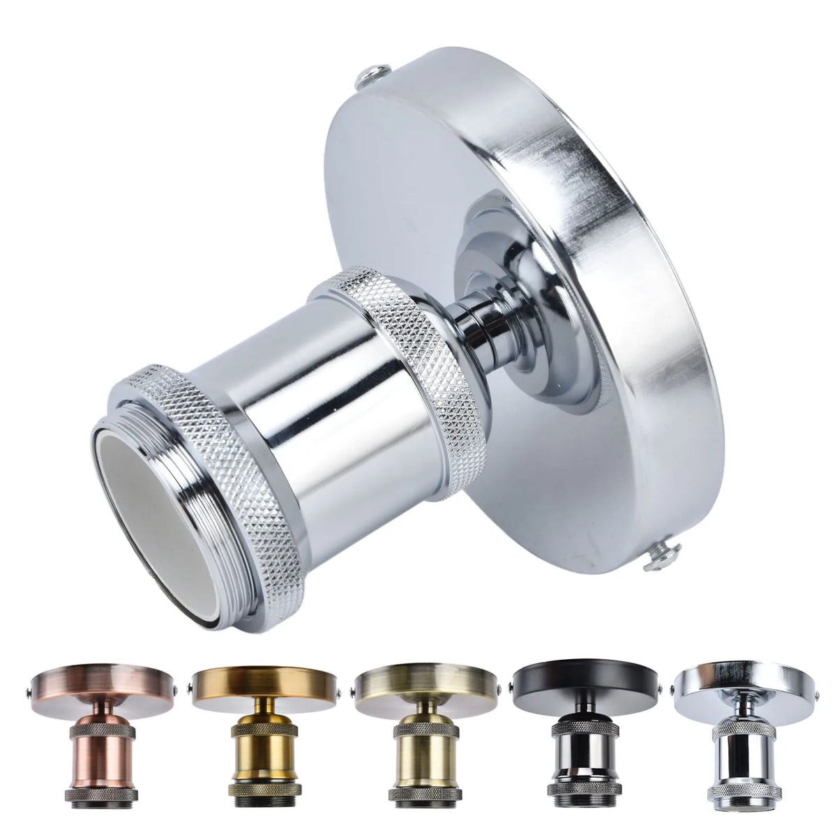 support ampoule bronze doré moderne vis fixation industrielle aluminium brossé chambre salon cuisine
