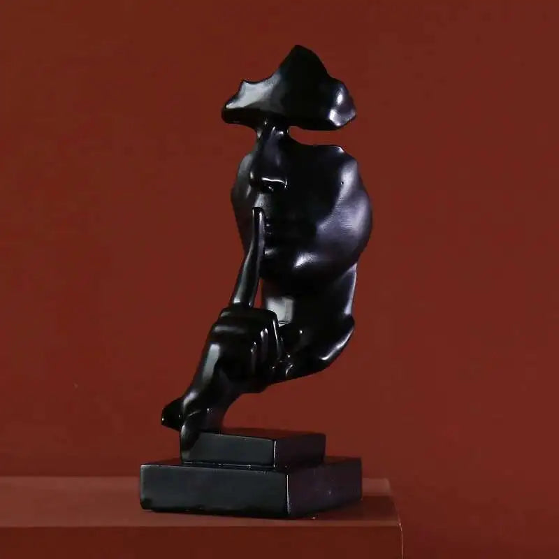 statuette or silencieux homme masqué moderne abstraite art classique hauteur 31cm largeur 11cm poids