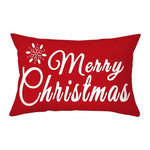 coussin Noël rouge motif rennes flocons neige décoration canapé salon fête hiver 30x50cm