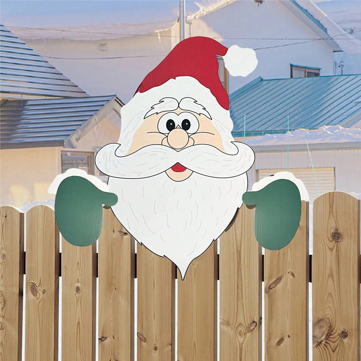 Père Noël panneau extérieur vue rapprochée