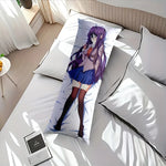 coussin corps anime violet personnages féminins détaillés blanc bleu beige nuit