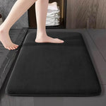 tapis bain bleu marine gris moderne doux antidérapant absorbant rapide séchage