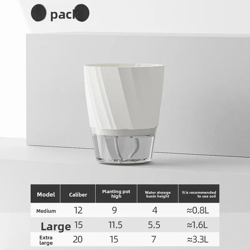 pot plante plastique blanc moderne pot plante intérieure hydroponique transparent épais capacité 1.6l grille
