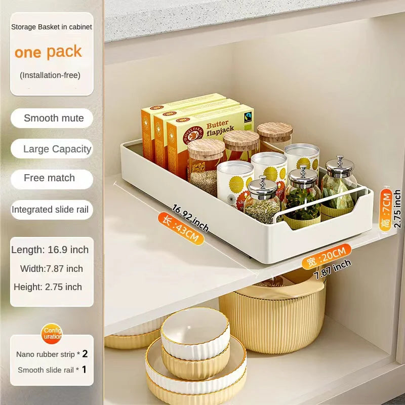 organiseur rangement blanc moderne adhésif coulissant tiroirs grilles épices cuisine métal blanc opacité