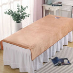 couvre lit table massage velours doux blanc rose marron violet moderne 80x200cm 120x200cm
