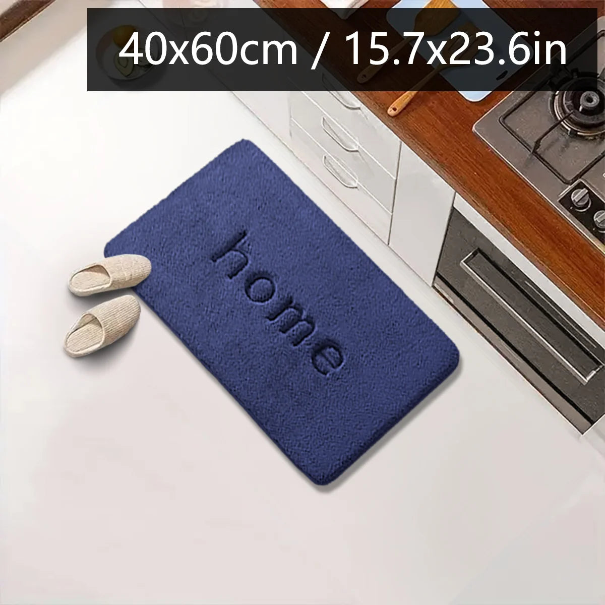 tapis sol intérieur gris motif fleurs modernes antidérapant polyester chambre bain cuisine longueur variée