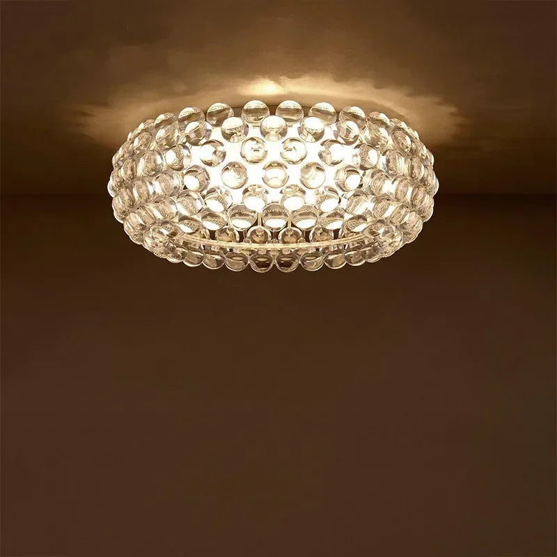 lampe suspendue moderne transparente brillante acrylique dorée chambre salle manger chambre coucher