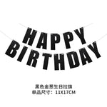 guirlande lettres happy birthday multicolore élégante occasion anniversaire brillantes dorées festive
