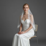 voile mariée blanc dentelle fine classique mariage translucide unique couche bride élégante