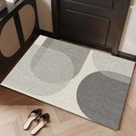 tapis sol moderne rayures concentriques beige gris noir antidérapant résistant