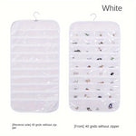 rangement bijoux suspendu noir blanc transparent moderne 40 grilles anneaux suspension