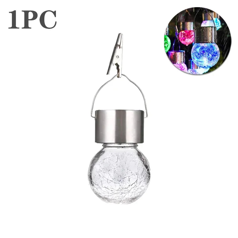 guirlande lumineuse solaire multicolore moderne clips texture craquelée extérieure jardin led