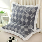 taies d'oreiller polyester motif floral vintage blanc noir adhésif respectueux environnement simple casa lot