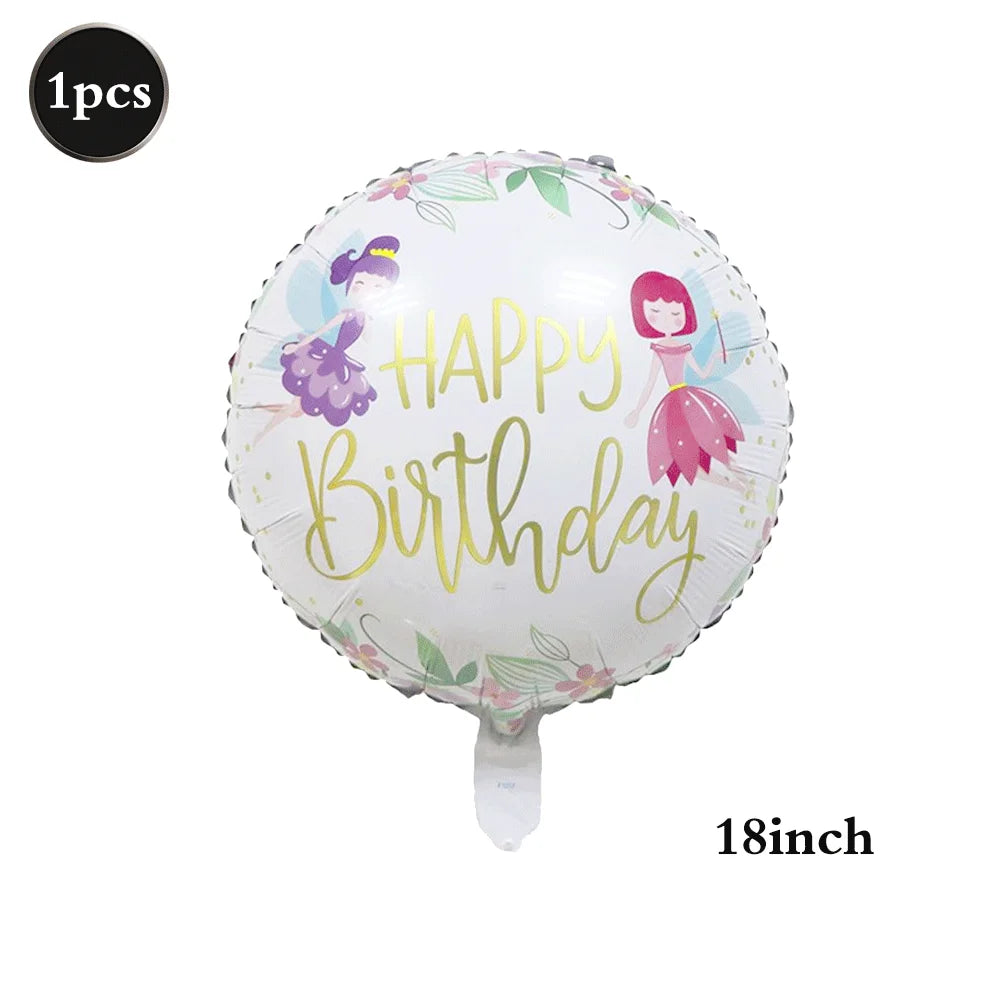 décoration fête anniversaire fées assiettes serviettes nappe illustrations scènes naturelles coeurs papillons champignons fleurs