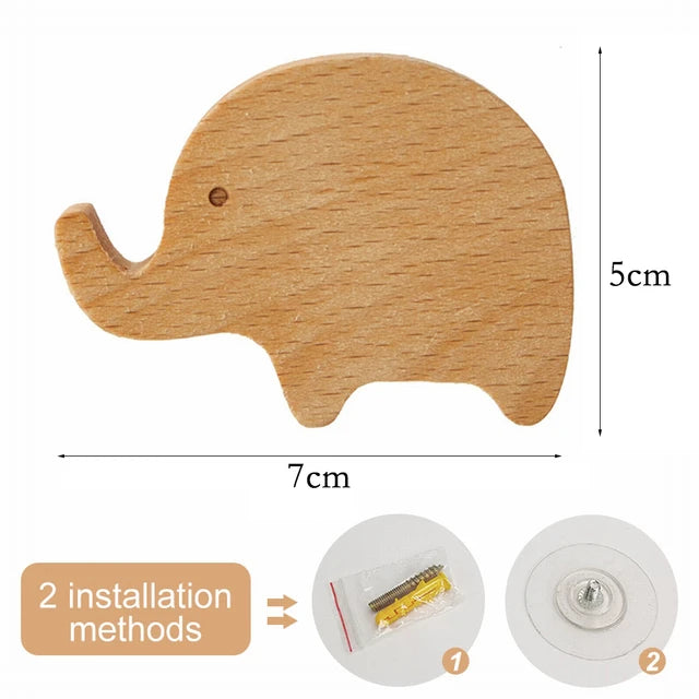 porte clés bois animal dessiné étoile lune nuage cœur éléphant girafe hippo cheval lion