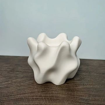 pot fleurs forme irrégulière moderne blanc texturéintérieur extérieur drainage succulentes