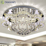 lustre moderne élégant cristal transparent strass doré chic lumière led salon decoration