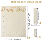 supports donuts bois clair fête donuts multicolores sprinkles glaçage textures variées donut bar piñata
