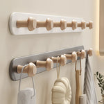 porte serviettes mural moderne bois blanc fixations serviettes gant cuisine sac rangement