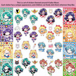 stickers autocollants kawaii dessin animé personnages animés yeux coeurs étoiles motifs floraux waterproof pièces