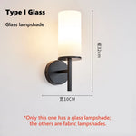lampe murale moderne abat jour tissu noir blanc éclairage chambre salon entrée minimaliste