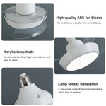 ventilateur lampe led moderne blanc télécommande vitesses flux lumineux certification ul rohs fcc