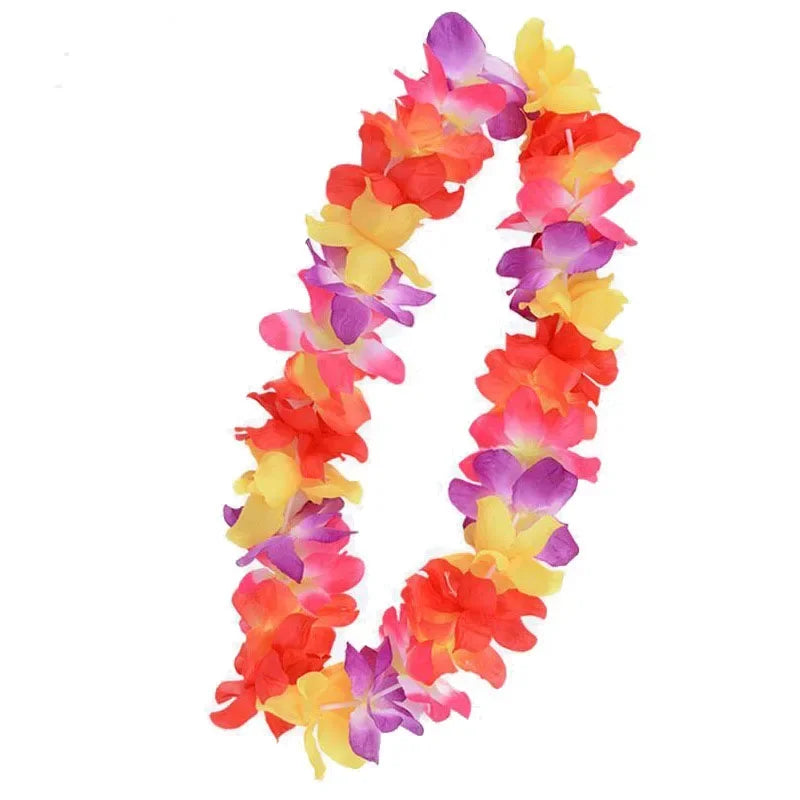 collier fleurs artificielles rouge rose violet jaune bleu vert occasion mariage anniversaire traditionnel