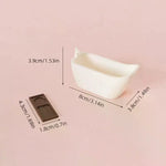 baignoire miniature salle bain accessoires plateau éponge flacon moderne blanc rose